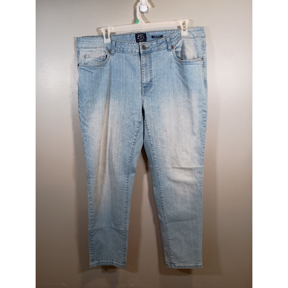 Original Ben Sherman Faded Light Wash Mens Stretch Slim Fit Jeans Size 40 x 32